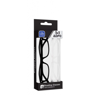 EyeLead Promo +2.50 Γυαλιά Πρεσβυωπίας 1+1 Δώρο Μαύρο - Διάφανο 2τεμάχια