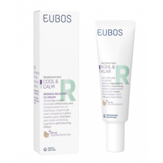 Eubos Cool & Calm CC Cream Spf50 30ml Καταπραϋντική Κρέμα CC Για Την Ερυθρότητα