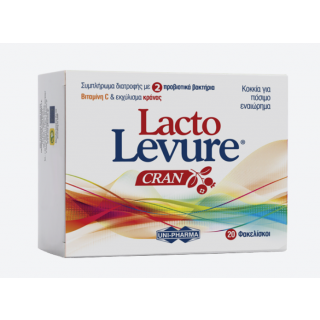 Uni-Pharma Lacto-Levure Cran 20sachets Συμπλήρωμα Διατροφής με Προβιοτικά Βιταμίνη C & Cranberry