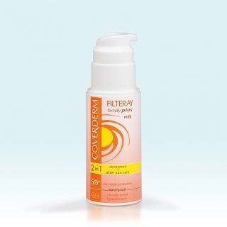Coverderm Filteray Body Plus Milk 2in1 Sunscreen & After Sun Spf50 100ml Αντηλιακό Γαλάκτωμα Σώματος & After Sun 2 Σε 1
