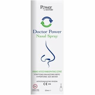 Power of Nature Doctor Power Nasal Spray with Hypertonic Sea Water for Nasal Decongestion 20ml