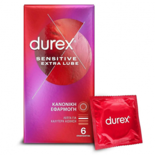 Durex Sensitive Extra Lube Προφυλακτικά 6τμχ