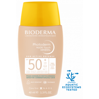 Bioderma Photoderm Nude Touch SPF 50+ Very Light Tint 40ml Αντιηλιακό Προσώπου με Χρώμα