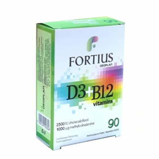 Geoplan Fortius D3 2500IU + B12 1000IU Συμπλήρωμα Διατροφής 90 Ταμπλέτες