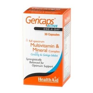 Health Aid Gericaps Active Multivitamin & Mineral complex with Ginkgo Biloba and Ginseng 30 Caps Πολυβιταμίνη