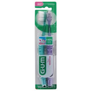 Gum Toothbrushes Pro Sensitive 510 Duo Pack Οδοντόβουρτσες Μαλακές Για Ευαίσθητα Ούλα 2τμχ