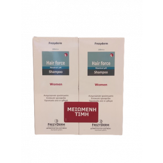 Frezyderm Promo Hair Force Shampoo Women 2x200ml Γυναικείο Σαμπουάν για την Αντιμετώπιση της Τριχόπτωσης 