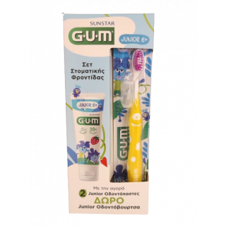 Gum Promo  Οδοντόπαστα GUM® JUNIOR (6+ ετών) x 2 &  Δώρο Παιδική Οδοντόβουρτσα