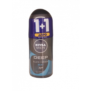 Nivea Men Promo Deep Black Carbon Beat 72h Ανδρικό Αντιιδρωτικό Αποσμητικό 2x50ml
