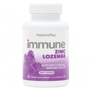 Nature's Plus Immune Zinc Συμπλήρωμα Διατροφής Για Ενίσχυση Του Ανοσοποιητικού Συστήματος Με Ψευδάργυρο 60lozenges