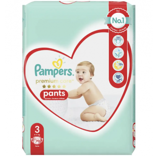 Pampers Premium Care Pants Jumbo Pack No3 (6-11kg) Βρεφικές Πάνες-Βρακάκι 70τμχ