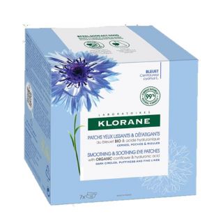 Klorane Bleuet Smoothing & Soothing Eye Patches 7x2 Τεμάχια Επιθέματα για Μαύρους Κύκλους και Σακούλες με Φυτικό Υαλουρονικό Οξύ