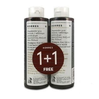 Korres Shampoo Rice Proteins and  Linden 2 x 250ml