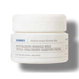 Korres Mediterranean Donkey Milk 40ml Κρέμα Νύχτας Με 3 Υαλουρονικά Οξέα Revitalizing Miracle Milk Triple-Hyaluronic Sleeping Facial 