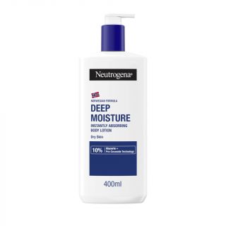 Neutrogena Deep Moisture Instantly Absorbing Body Lotion Dry Skin 400ml Γαλάκτωμα Βαθιάς Ενυδάτωσης Άμεσης Απορρόφησης για Ξηρές Επιδερμίδες