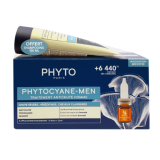 Phyto Promo Phytocyane Men Anti-Hair Loss Treatment: Αγωγή Κατά Της Έντονης Τριχόπτωσης Για Άνδρες 12 αμπούλες x 3,5ml + ΔΩΡΟ Σαμπουάν Κατά Της Τριχόπτωσης 100ml