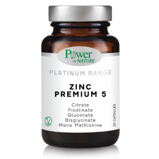 Power Health Platinum Range Zinc Premium 5, Food Supplement with 5 Different Active Forms of Zinc 30Caps