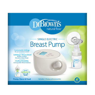 Dr. Brown's Natural Flow® Single Electric Breast Pump with Customizable Settings & 1 Options+ Anti-Colic Bottle 150ml (BF103)