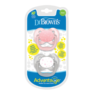 Dr. Brown's Advantage™ Πιπίλα Σιλικόνης 0-6m Ροζ (PA12001) 2Τμχ