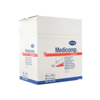 Hartmann Medicomp 10x10cm Sterile Pads Non-woven Swab 25x2 Items