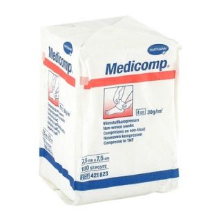 Hartmann Medicomp 7,5x7,5cm Non Sterile Pads Non-woven Swab 100 Items