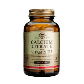 Solgar Calcium Citrate 250mg with Vitamin D3 60 Tabs
