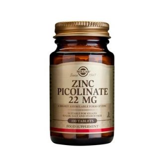 Solgar Zinc Picolinate 22mg 100 Tabs