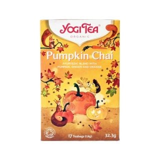 Yogi Tea Organic Pumpkin Chai, Αγιουβερδικό Αφέψημα Με Κολοκύθα, Τζίντζερ & Πορτοκάλι 17 Φακελάκια