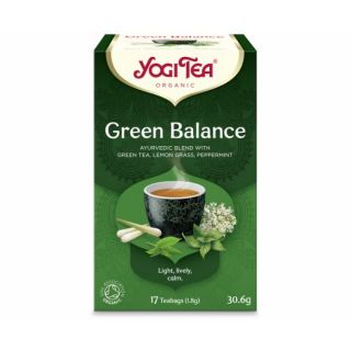 Yogi Tea Organic Green Balance, Ayurvedic Blend With Green Tea, Lemon Grass & Peppermint 17 Teabags