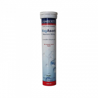 Lamberts MagAsorb 300mg Μαγνήσιο με Βιταμίνη B6 με Γεύση Λεμόνι 20 Αναβράζοντα Δισκία